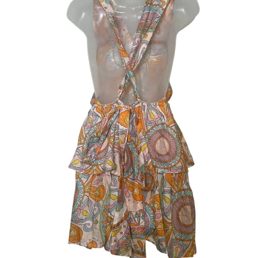 Sundress Jackie Dress XS Havana Aquarelle Boho Backless Mini NWT $185
